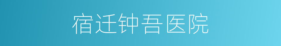 宿迁钟吾医院的同义词
