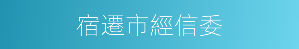 宿遷市經信委的同義詞