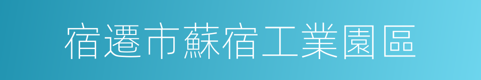 宿遷市蘇宿工業園區的同義詞