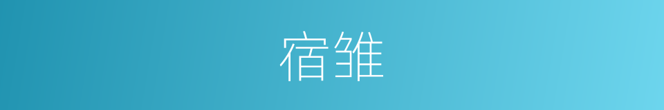 宿雏的意思