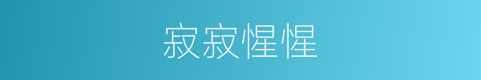 寂寂惺惺的同义词