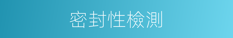 密封性檢測的同義詞