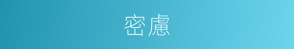 密慮的意思