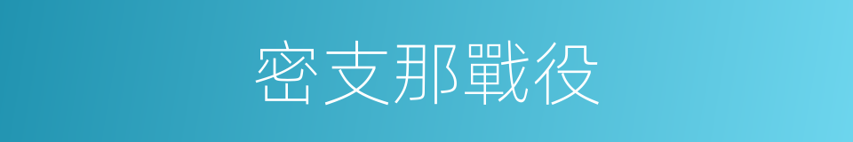 密支那戰役的同義詞