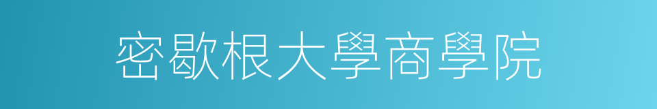 密歇根大學商學院的同義詞