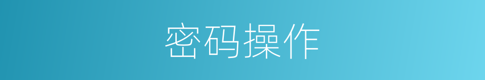 密码操作的同义词