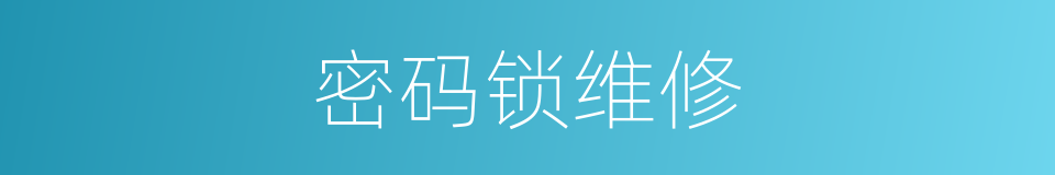 密码锁维修的同义词