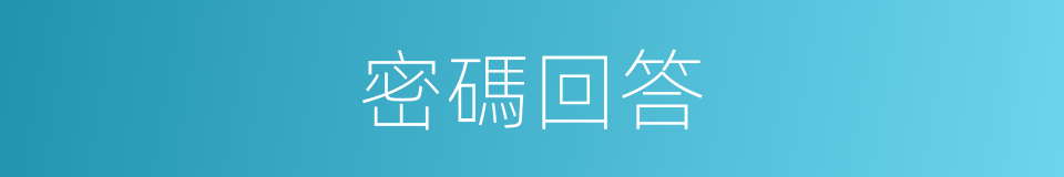 密碼回答的同義詞