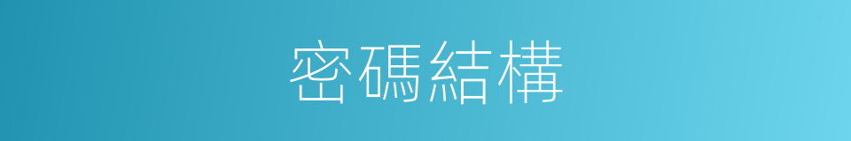 密碼結構的同義詞
