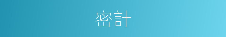 密計的意思