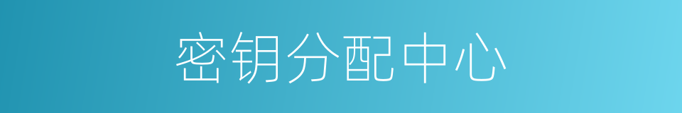 密钥分配中心的同义词