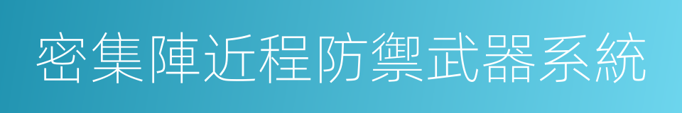 密集陣近程防禦武器系統的同義詞