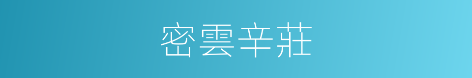 密雲辛莊的同義詞