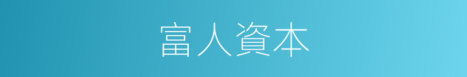 富人資本的同義詞