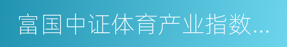 富国中证体育产业指数分级的同义词