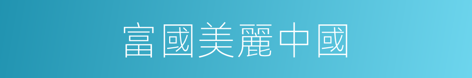 富國美麗中國的同義詞