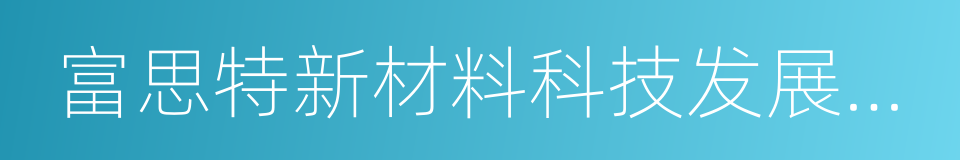 富思特新材料科技发展股份有限公司的同义词