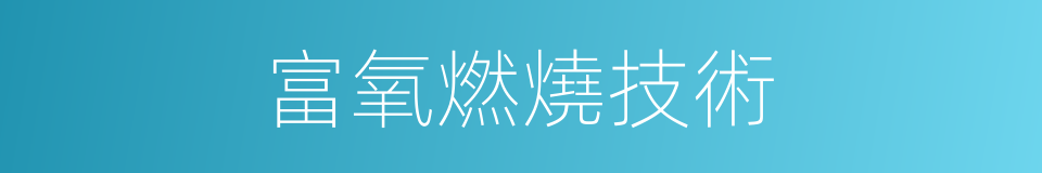 富氧燃燒技術的同義詞