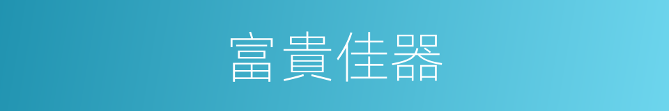 富貴佳器的同義詞