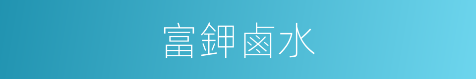 富鉀鹵水的同義詞