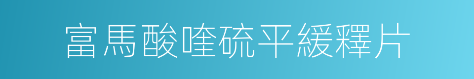 富馬酸喹硫平緩釋片的同義詞