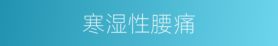 寒湿性腰痛的同义词