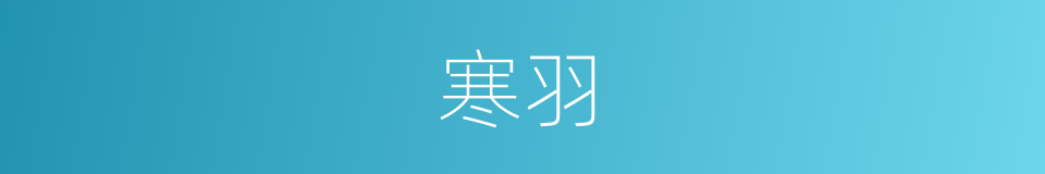 寒羽的同义词