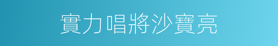 實力唱將沙寶亮的同義詞