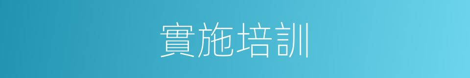 實施培訓的同義詞