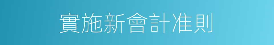 實施新會計准則的同義詞