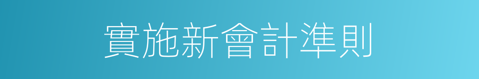 實施新會計準則的同義詞