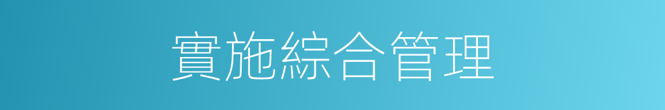 實施綜合管理的同義詞