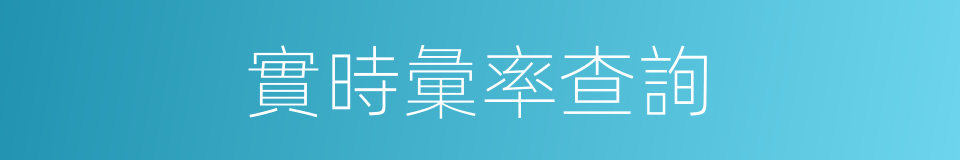 實時彙率查詢的同義詞