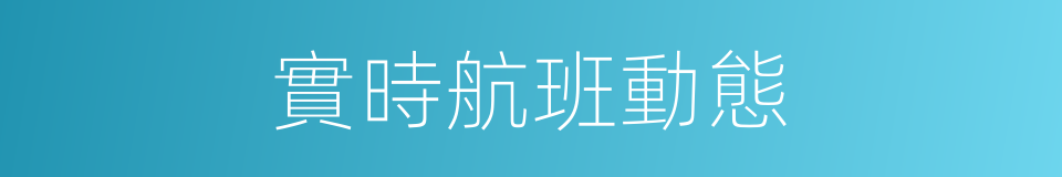 實時航班動態的同義詞
