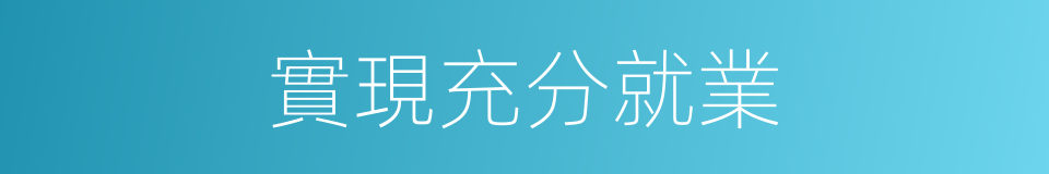 實現充分就業的同義詞