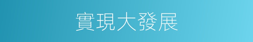 實現大發展的同義詞