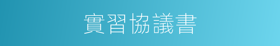 實習協議書的同義詞