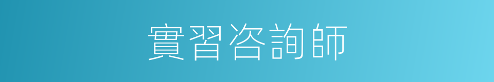 實習咨詢師的同義詞