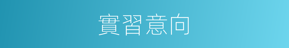 實習意向的意思