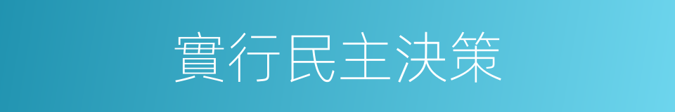 實行民主決策的同義詞