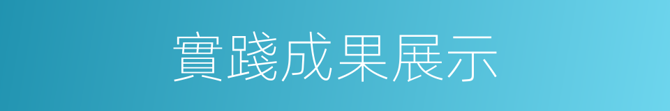 實踐成果展示的同義詞