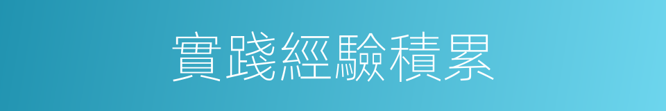 實踐經驗積累的同義詞