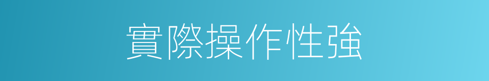 實際操作性強的同義詞