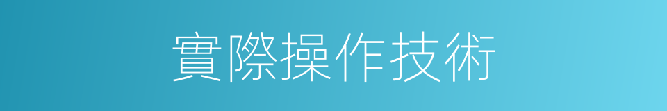 實際操作技術的同義詞