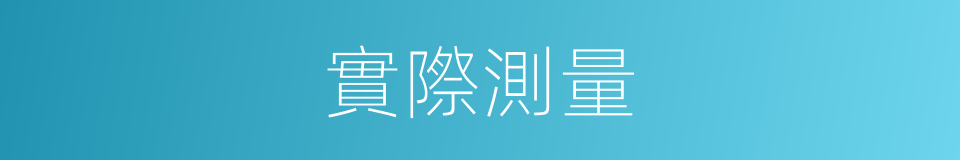 實際測量的同義詞