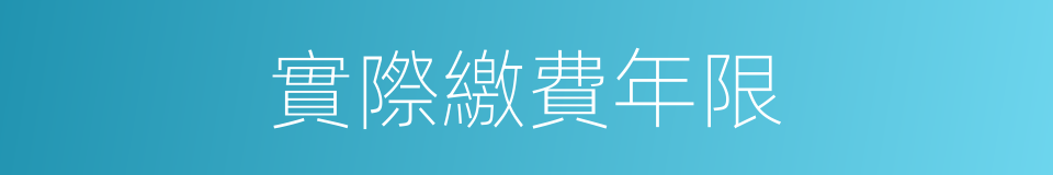 實際繳費年限的同義詞