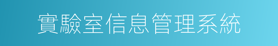 實驗室信息管理系統的同義詞