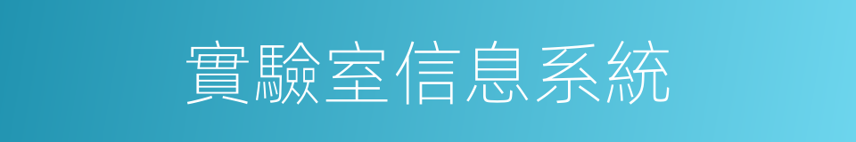 實驗室信息系統的同義詞