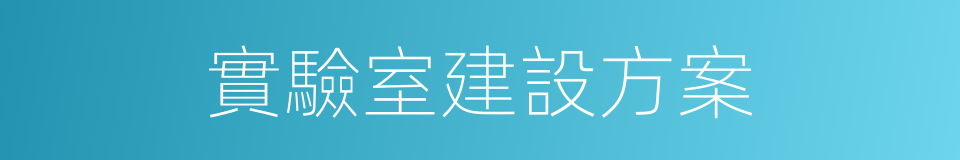 實驗室建設方案的同義詞