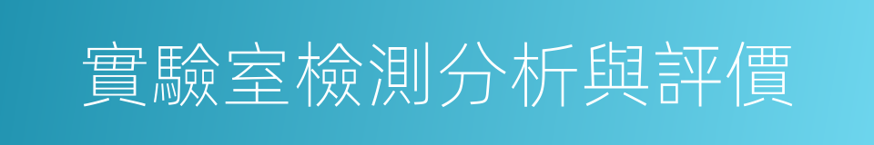 實驗室檢測分析與評價的同義詞